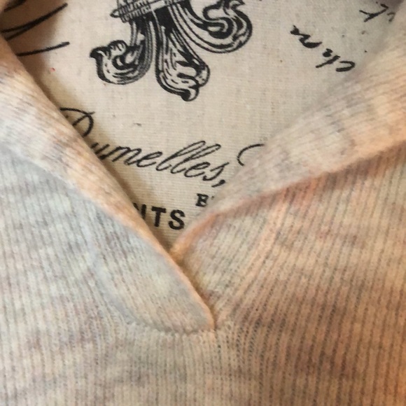 Loft Ivory Flecked Pocket Poncho Hoodie Sweater Size M/L Ribbed W/ Front Pocket - Picture 6 of 9